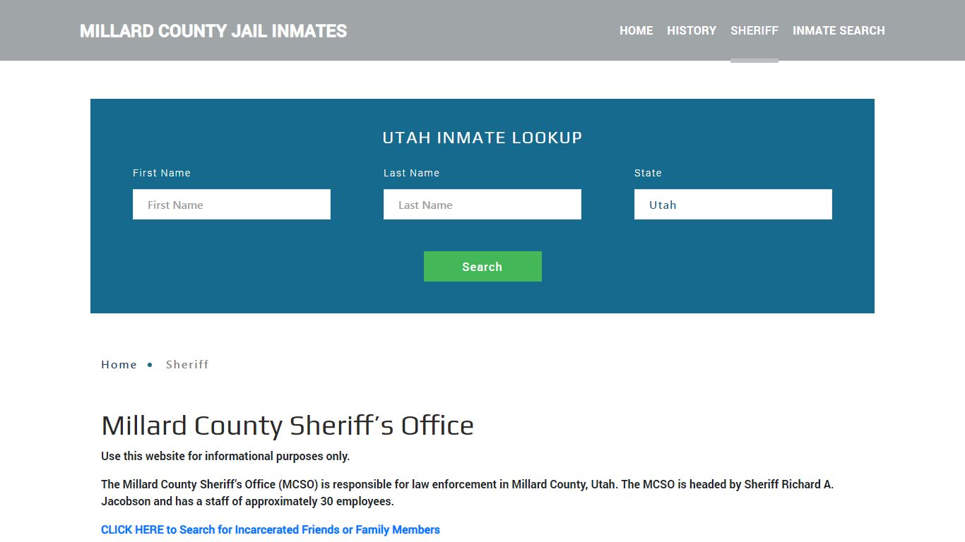 Millard County Sheriff, UT Arrest Warrant Lookup