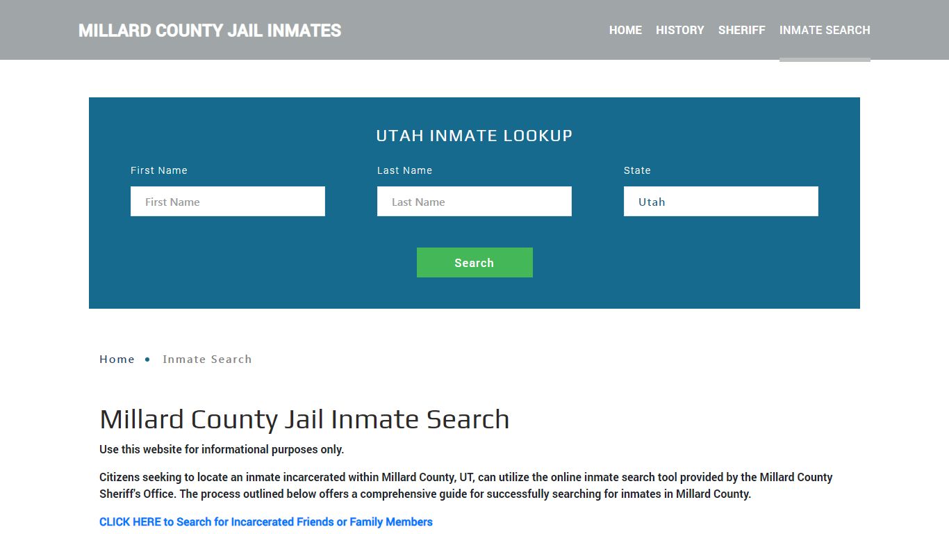 Millard County, UT Detainee Lookup