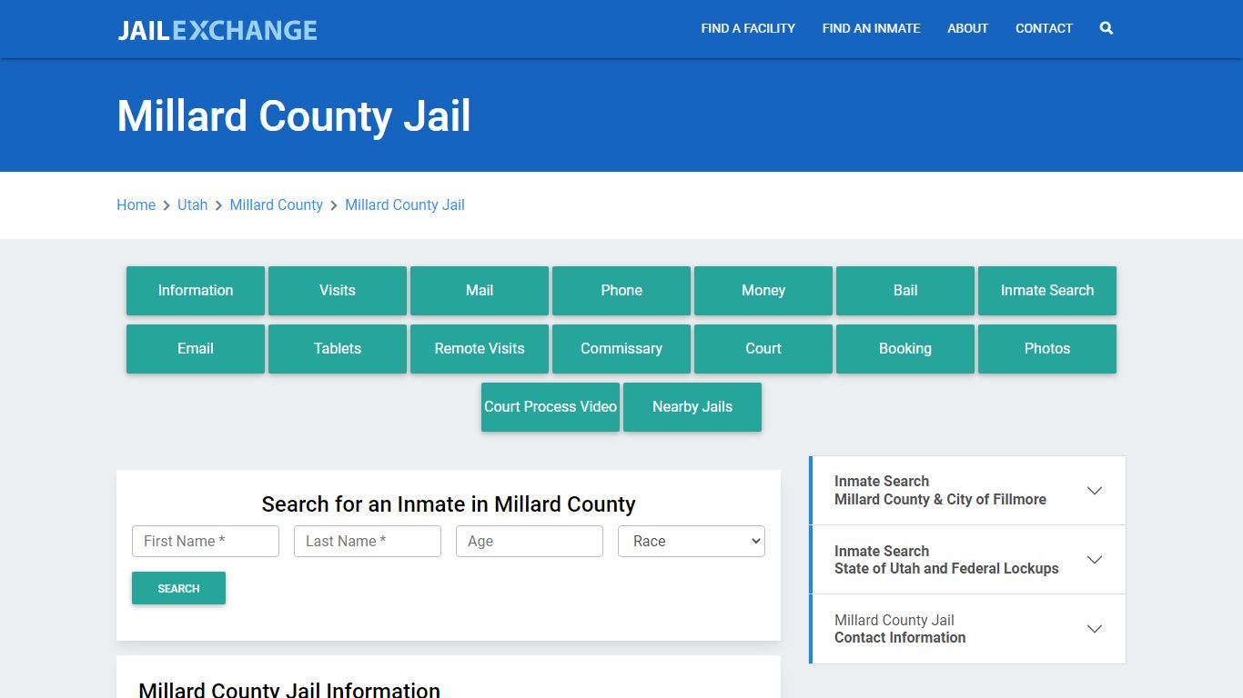 Millard County Jail Roster Lookup, UT, Inmate Search